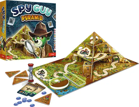 TREFL Hra Spy Guy Pyramid / Postřehová hra / 3D hrací deska / 56 karet se stopami