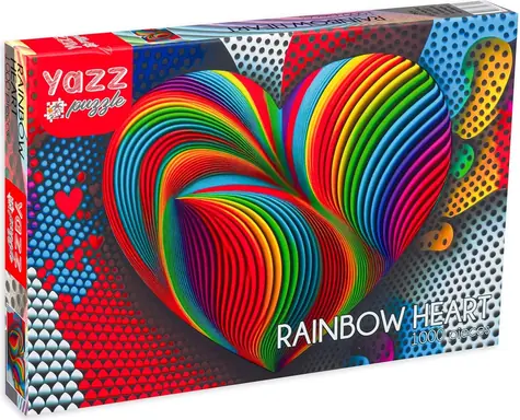 YAZZ Puzzle Duhové srdce / 1000 dílků / 68 x 48 cm
