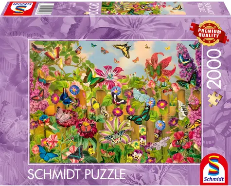 SCHMIDT Puzzle Okouzlující motýlí zahrada / 2000 dílků / od 14 let