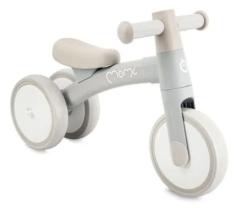 MoMi Odrážedlo TEDI mini šedé / do 25 kg / od 1 roku / kolečka TPU