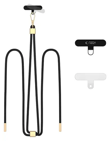 Tech-Protect C2S Rope černá / Poutko na telefon / Crossbody / šňůrkové