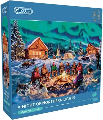 GIBSONS Puzzle Noc s polární září / 1000 dílků / 68 × 49 cm