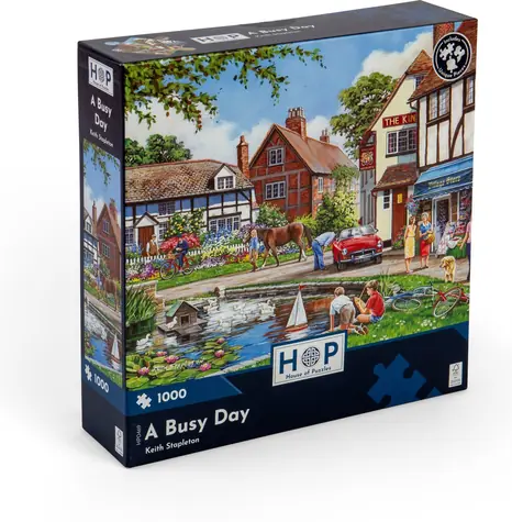 HOP Puzzle Rušný den / 1000 dílků / nepravidelné dílky / plakát A3