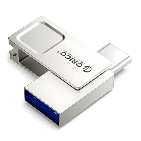 Orico U301 64GB stříbrná / Flash disk / USB-A + USB-C / USB 3.2 Gen 1
