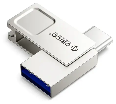 Orico U301 256GB stříbrná / Flash disk / USB-A + USB-C / USB 3.2 Gen 1