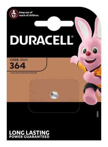 Duracell 364 / Knoflíková baterie / Oxid stříbrný / SR60 / 1,5 V / 1 ks