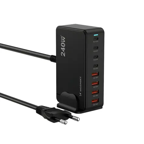 Wozinsky WSL-240 GaN černá / Nabíjecí stanice / 200W / QC3.0