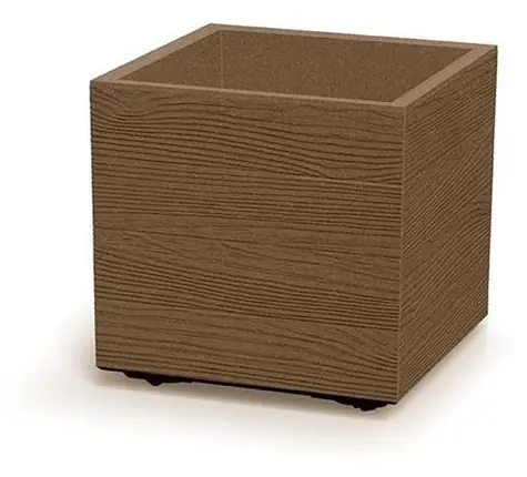Prosperplast MADERA SQUARE eco wood 38,5 cm naturo / Květináč / Plast / 31,5 l