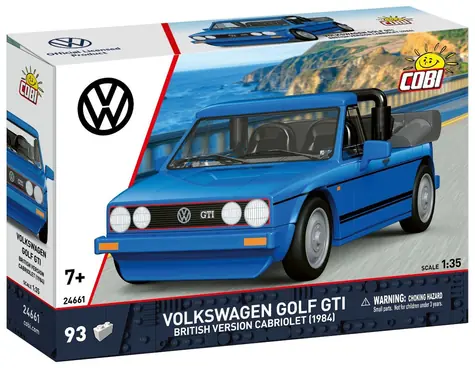 COBI Stavebnice 24661 Volkswagen Golf GTI Cabrio 1984 modrá / 1:35 / 93 dílků / od 6 let