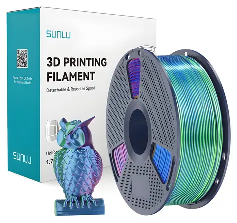 Sunlu PLA+ Silk modrá-zelená-fialová / Struna pro 3D tiskárnu / PLA / hedvábný lesk / 1,75 mm / 1 kg