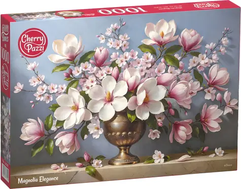 CHERRY PAZZI Puzzle Magnóliová elegance / 1000 dílků / 70 × 50 cm