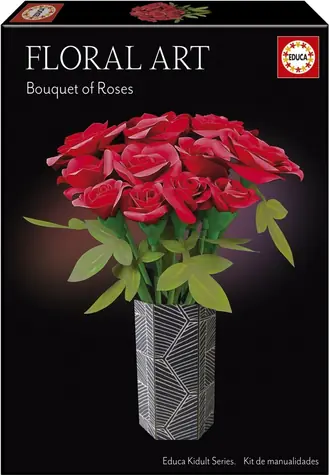 EDUCA 3D puzzle Floral Art: Rudé růže / papírová dekorace / bez lepidla a nůžek