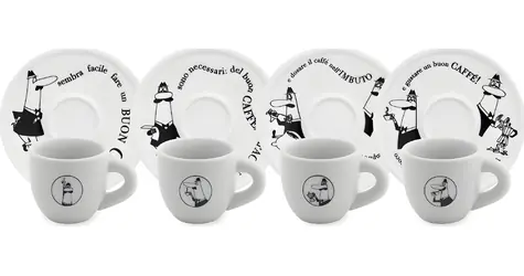 Bialetti Carousel / Set hrnků na espresso s podšálkem / 4 ks