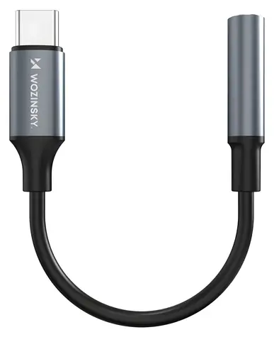 Wozinsky WACM-01 černá / Adaptér / USB-C (M) - Jack 3.5mm (F)