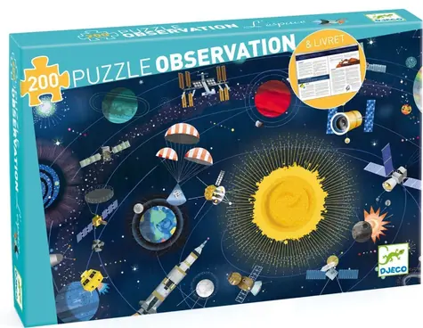 DJECO Puzzle Observation: Vesmír / 200 dílků / 61x38 cm