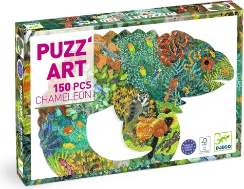 DJECO Obrysové puzzle Chameleon / 150 dílků / 62x46 cm