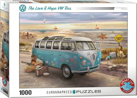 EUROGRAPHICS Puzzle VW Bus - Láska a naděje / 1000 dílků / 67,6 × 48,9 cm