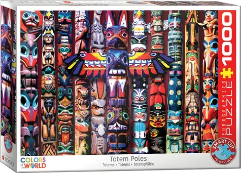 EUROGRAPHICS Puzzle Indiánské totemy / 1000 dílků / 68 x 48 cm
