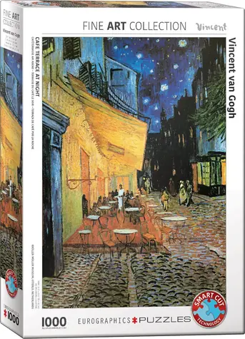 EUROGRAPHICS Puzzle Terasa kavárny v noci / 1000 dílků / 67,6 x 48,9 cm