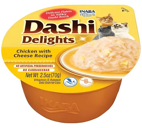 Inaba Churu Dashi Delights kuře se sýrem 70 g / Vanička pro kočky