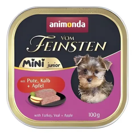 Animonda Vom Feinsten Mini Junior krůta, telecí, jablko / Paštika pro psy / malá plemena / 100 g