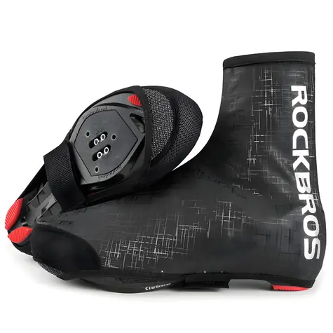 Rockbros LF1081 černá / Cyklistické návleky na boty / Vodotěsné / Větruodolné / 42-46 cm
