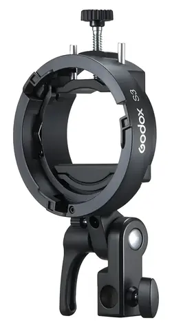Godox S3 / Držák blesku / Bowens / náklon ±90° / svorka 3,5–6,3 cm