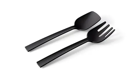BLIMPLUS Příbor na servírování salátu Paestum Carbon Black / 29 cm / bez BPA / myčka