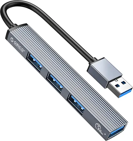 Orico USB Hub 5Gbps hliníkový / Hub USB / 1x USB-A 3.1 + 3x USB-A 2.0