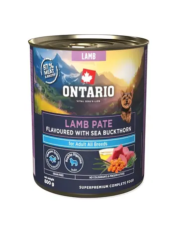 Ontario Adult jehněčí paté s rakytníkem 800 g / Konzerva pro psy