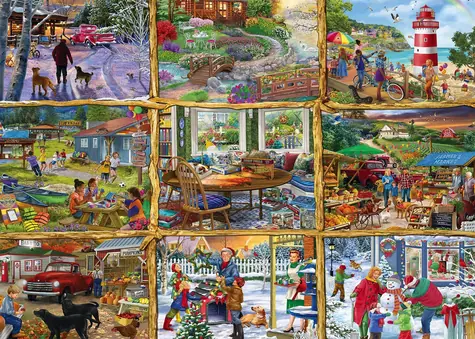 ALIPSON Puzzle Všechna roční období / 1000 dílků / 69 x 47,8 cm