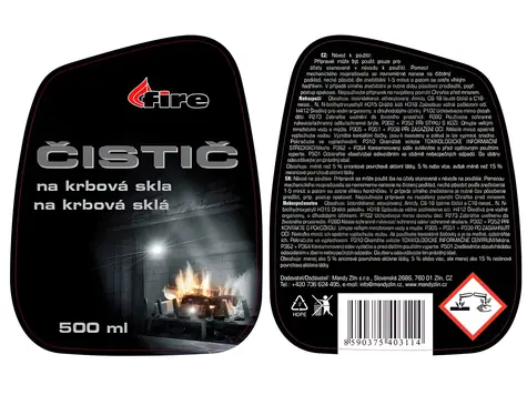 Mandy Čistič na krbová skla / Čistič skel / 500 ml / pěnová konzistence