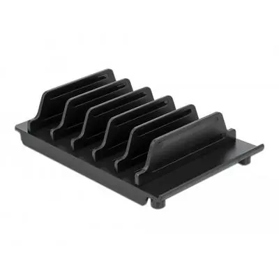 Delock stojan pro 6 tabletů nebo smartphonů černý / Stojan / plast / 145x95x35 mm
