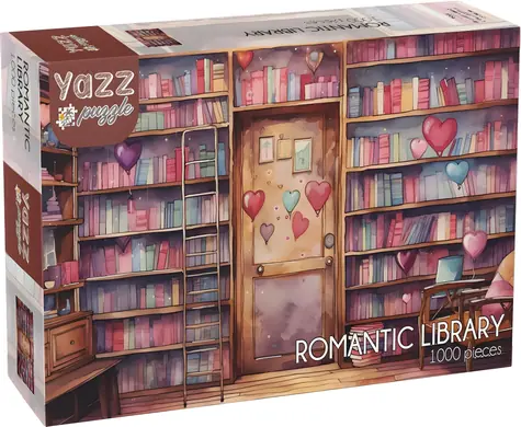 YAZZ Puzzle Romantická knihovna / 1000 dílků / 68 x 48 cm