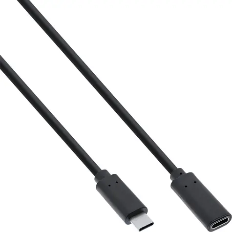Mercodan prodlužovací kabel USB-C 3.0 černý / Prodlužovací kabel / USB-C (M) - USB-C (F) / 0,5 m