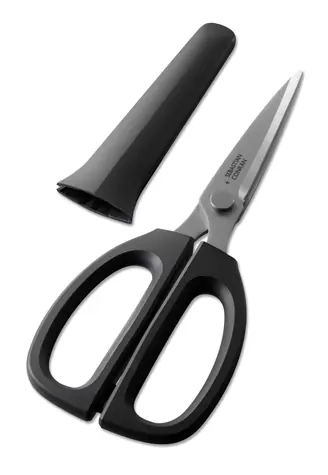Kai DIRK černá / Kuchyňské nůžky / 21 cm / délka střihu 8 cm / ochranná krytka