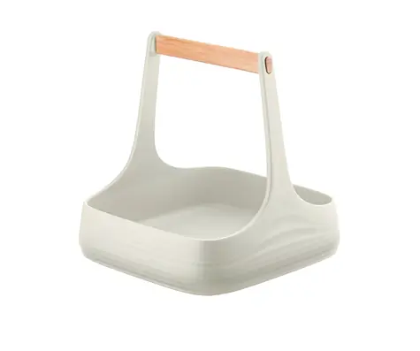 Guzzini TIERRA All Together stolní organizér bílá / Organizér / recyklovaný plast a dřevo / 22 cm