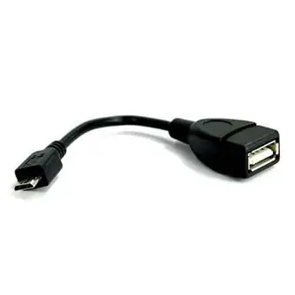 OTG redukce microUSB - USB-A černá / Redukce USB / microUSB samec - USB-A samice / 0,15 m / USB 2.0