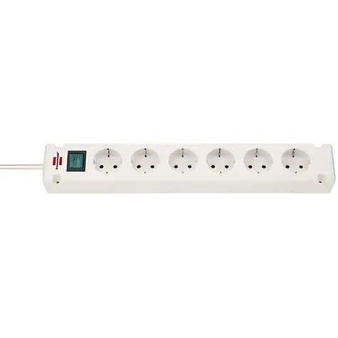 Brennenstuhl Bremounta bílá / Prodlužovací kabel / 6x zásuvka / 3 m / vypínač