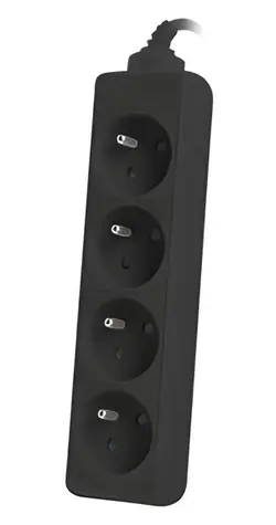 Lanberg černá / Prodlužovací přívod / 4 zásuvky / 1,5 m / 230 V