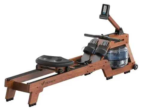 MERACH MR-R14R1 hnědá / Veslařský trenažér / Vodní odpor / 6 úrovní / nádrž 22 l / nosnost 150 kg