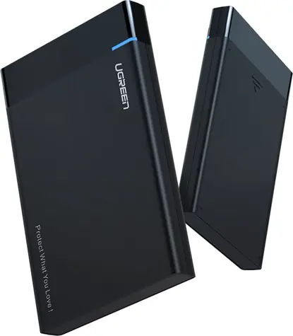 Ugreen US221 černá / Externí pouzdro pro disk 2.5" / HDD & SSD / SATA III / USB-C / kabel 50 cm