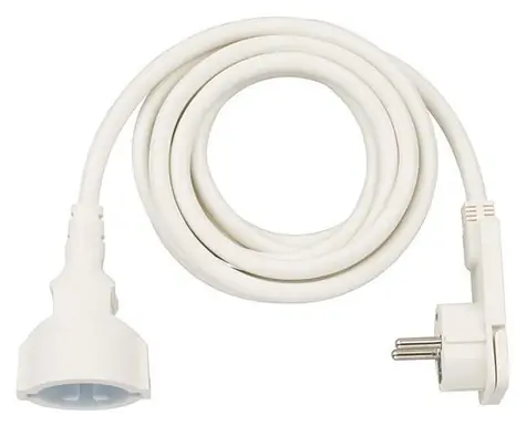 Brennenstuhl Prodlužovací kabel s plochou úhlovou zástrčkou bílá / Prodlužovací přívod / 230V / 3 m