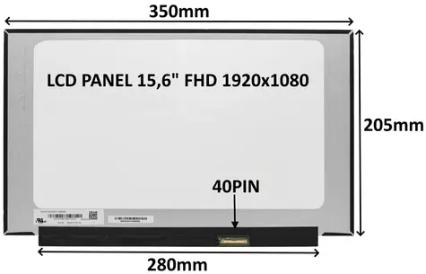 15,6" SIL LCD panel FHD IPS matný 144Hz / Náhradní díl / 40 PIN / bez úchytů / LED