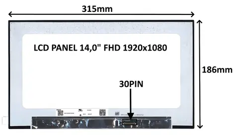 14" SIL LCD panel 30pin bez úchytů / LCD panel pro notebook / FHD 1920x1080 / IPS matný