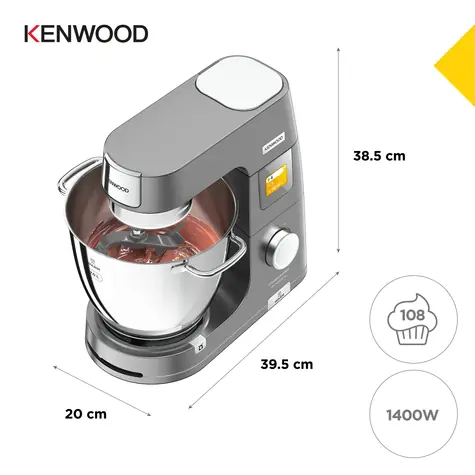 Kenwood Titanium Chef Patissier XL KWL90.244SI šedá / Kuchyňský robot / 1400 W / 13 rychlostí / mísy 5+7 l