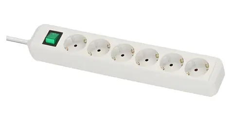 Brennenstuhl Eco-Line bílá / Prodlužovací kabel / 6x zásuvka / 45° / 3 m / vypínač / 3500 W