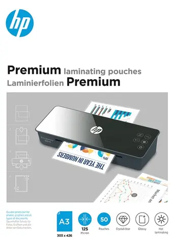 HP Premium laminovací fólie A3 125 mic / Laminovací fólie / lesklé / 50 ks