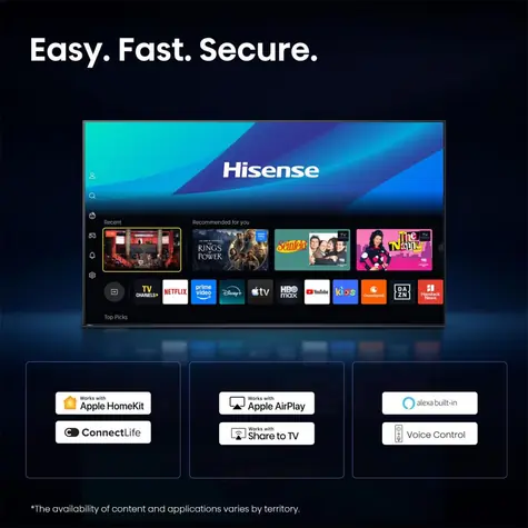 65" Hisense 65UR8DS černá / Televize / RGB MiniLED / UHD 4K / 180Hz / VIDAA / 4x HDMI 2.1 / VRR