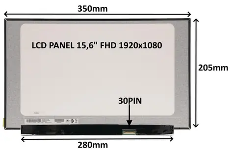 15,6" SIL LCD panel FHD IPS matný (77021571) / Náhradní díl / 30 PIN / bez úchytů / LED